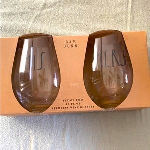 Rae Dunn His and Hers wine glasses